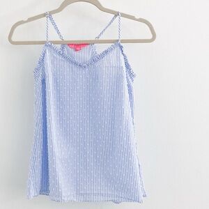 Lilly Pulitzer Women’s Blue Tank Top • Size Large • Scandi Style striped